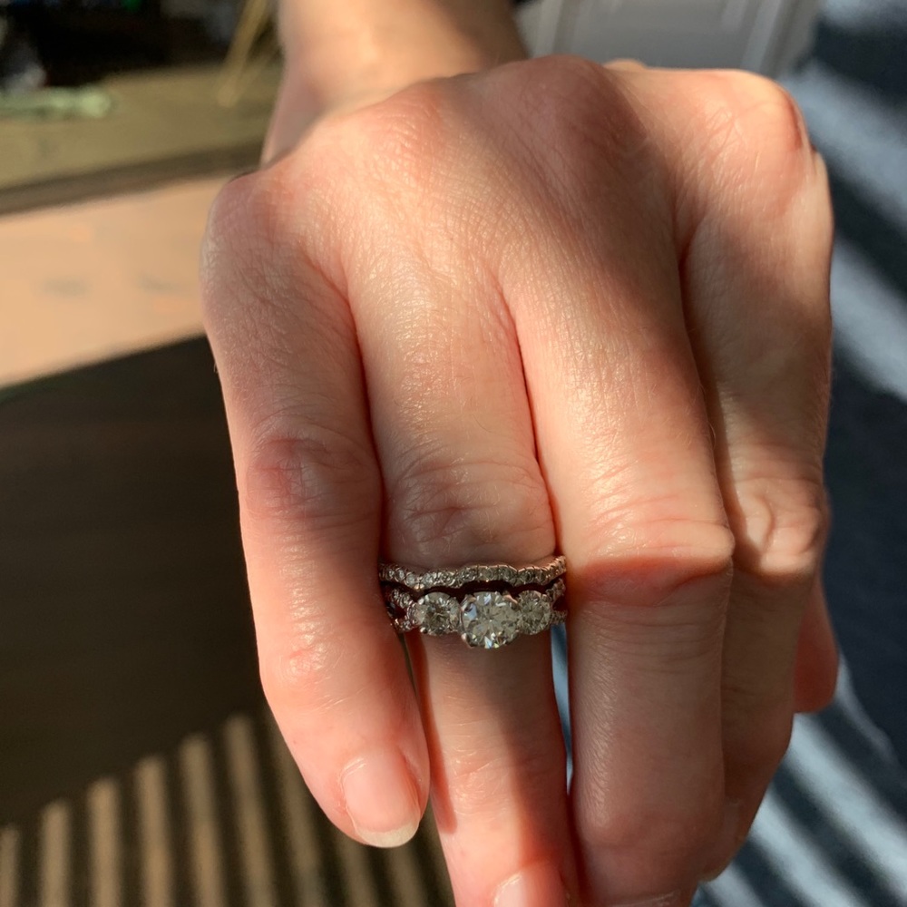 1.5 ct. t.w. 3-stone Bridal Set in 14k White Gold